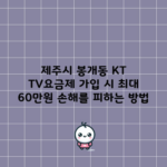 제주시 봉개동 KT TV요금제 가입 시 최대 60만원 손해를 피하는 방법