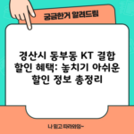 경산시 동부동 KT 결합 할인 혜택: 놓치기 아쉬운 할인 정보 총정리