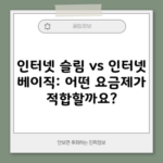 인터넷 슬림 vs 인터넷 베이직: 어떤 요금제가 적합할까요?