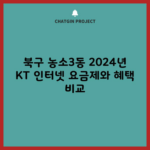 북구 농소3동 2024년 KT 인터넷 요금제와 혜택 비교