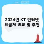 2024년 KT 인터넷 요금제 비교 및 추천