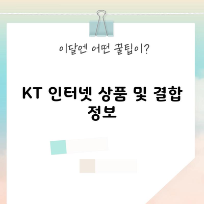 KT 인터넷 상품 및 결합 정보