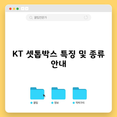 KT 셋톱박스 특징 및 종류 안내