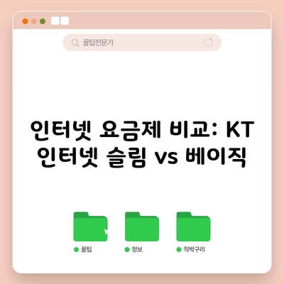 인터넷 요금제 비교: KT 인터넷 슬림 vs 베이직