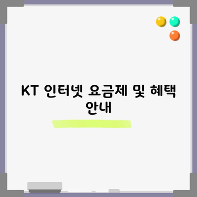 KT 인터넷 요금제 및 혜택 안내