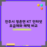 진주시 정촌면 KT 인터넷 요금제와 혜택 비교