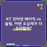 KT 인터넷 베이직 vs 슬림, 어떤 요금제 선택하시겠습니까?