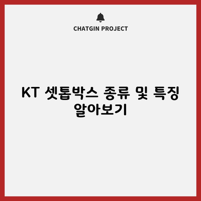 KT 셋톱박스 종류 및 특징 알아보기