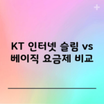 KT 인터넷 슬림 vs 베이직 요금제 비교, 사은품까지 확실하게 챙기셨나요?