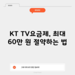 KT TV 요금제, 최대 60만 원 절약하는 꿀팁