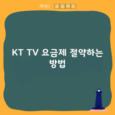 KT TV 요금제 절약하는 방법