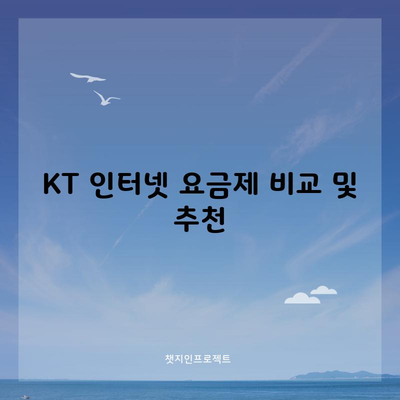 KT 인터넷 요금제 비교 및 추천