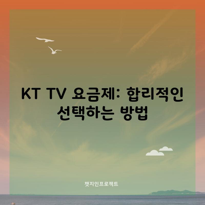 KT TV 요금제 선택? 호구에서 벗어나는 방법