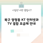 북구 양정동 KT 인터넷과 TV 결합 요금제 안내