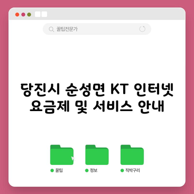 당진시 순성면 KT 인터넷 요금제 및 서비스 안내