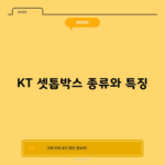 KT 셋톱박스 종류와 특징