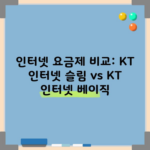 인터넷 요금제 비교: KT 인터넷 슬림 vs KT 인터넷 베이직