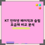 KT 인터넷 베이직과 슬림 요금제 비교 분석