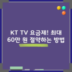 KT TV 요금제! 최대 60만 원 절약하는 방법