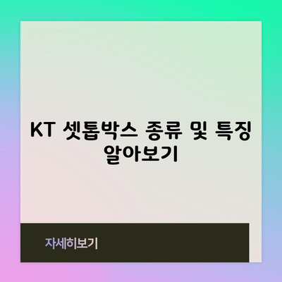 KT 셋톱박스 종류 및 특징 알아보기