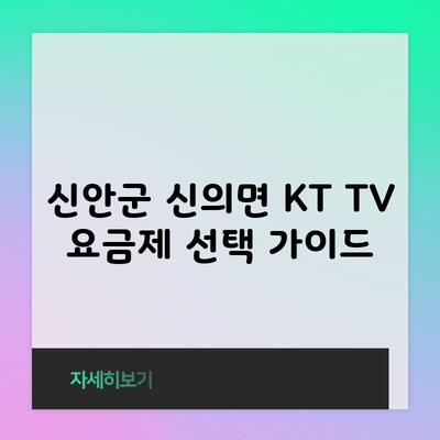 신안군 신의면 KT TV 요금제 선택 가이드