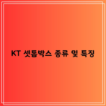 KT 셋톱박스 종류 및 특징