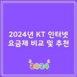 2024년 KT 인터넷 요금제 비교 및 추천