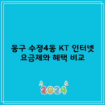 동구 수정4동 KT 인터넷 요금제와 혜택 비교