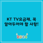 KT TV요금제, 꼭 알아두어야 할 사항!