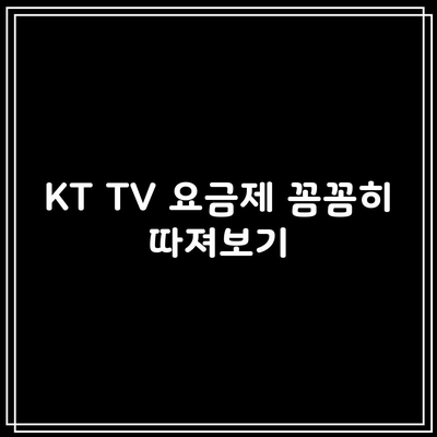 KT TV 요금제 꼼꼼히 따져보셨나요?