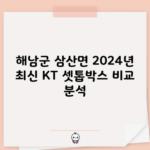 해남군 삼산면 2024년 최신 KT 셋톱박스 비교 분석