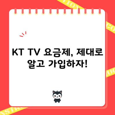 KT TV 요금제, 제대로 알고 가입하셨나요?