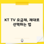 KT TV 요금제, 제대로 선택하는 법