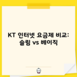 KT 인터넷 요금제 비교: 슬림 vs 베이직