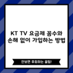 KT TV 요금제 꼼수와 손해 없이 가입하는 방법