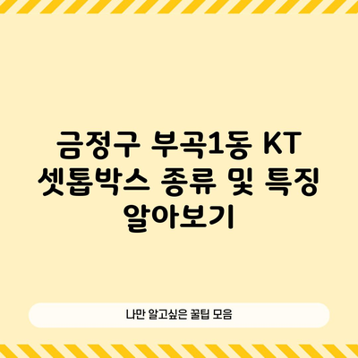 금정구 부곡1동 KT 셋톱박스 종류 및 특징 알아보기