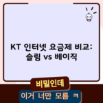 KT 인터넷 요금제 비교: 슬림 vs 베이직