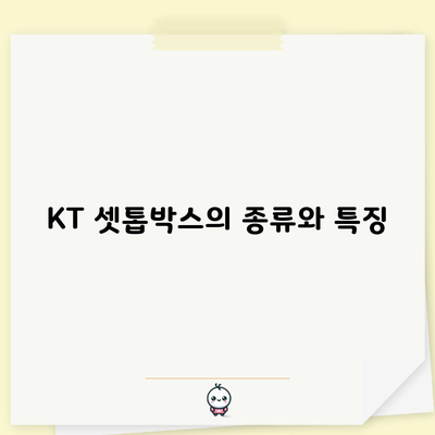 KT 셋톱박스의 종류와 특징