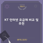 KT 인터넷 요금제 비교 및 추천