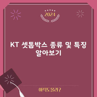 KT 셋톱박스 종류 및 특징 알아보기