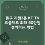 동구 지원2동 KT TV 요금제로 최대 60만원 절약하는 방법