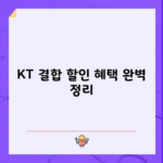 KT 결합 할인 혜택 완벽 정리