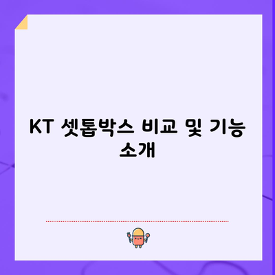 KT 셋톱박스 비교 및 기능 소개