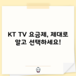 KT TV 요금제, 제대로 알고 선택하세요!