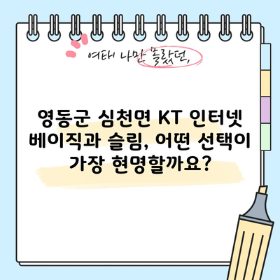 영동군 심천면 KT 인터넷 베이직과 슬림, 어떤 선택이 가장 현명할까요?