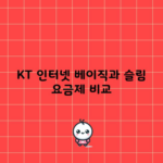 KT 인터넷 베이직과 슬림 요금제 비교