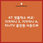 KT 셋톱박스 비교: 기가지니 3, 기가지니 A, 지니TV 올인원 사운드바