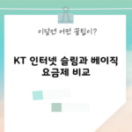 KT 인터넷 슬림과 베이직 요금제 비교