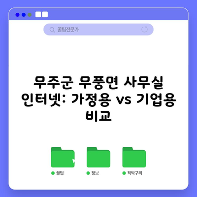 무주군 무풍면 사무실 인터넷: 가정용 vs 기업용 비교