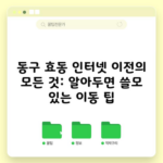 동구 효동 인터넷 이전의 모든 것: 알아두면 쓸모 있는 이동 팁